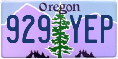 OR license plate 929YEP
