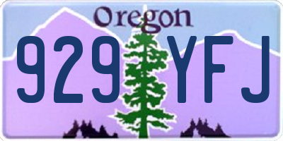 OR license plate 929YFJ