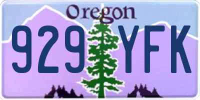 OR license plate 929YFK