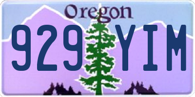 OR license plate 929YIM
