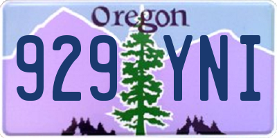 OR license plate 929YNI