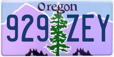 OR license plate 929ZEY