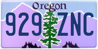 OR license plate 929ZNC