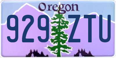 OR license plate 929ZTU