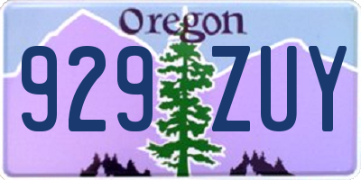 OR license plate 929ZUY