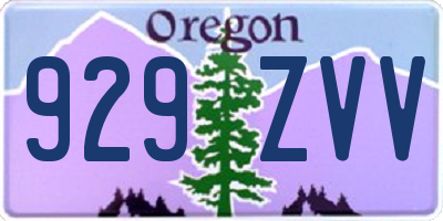 OR license plate 929ZVV
