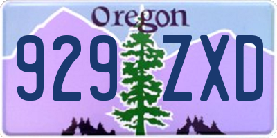 OR license plate 929ZXD