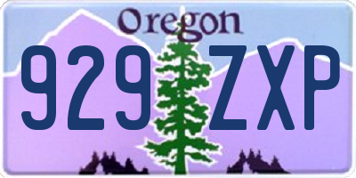 OR license plate 929ZXP