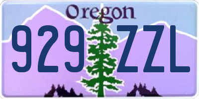 OR license plate 929ZZL