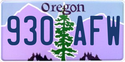 OR license plate 930AFW