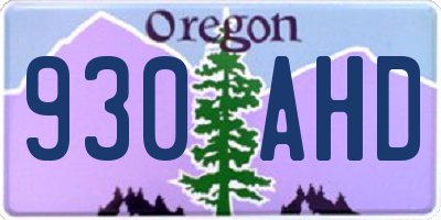 OR license plate 930AHD