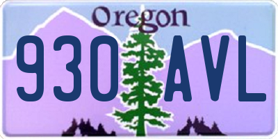 OR license plate 930AVL