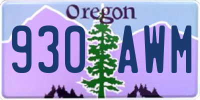 OR license plate 930AWM