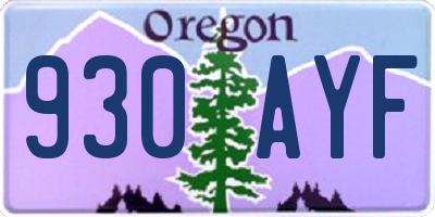 OR license plate 930AYF