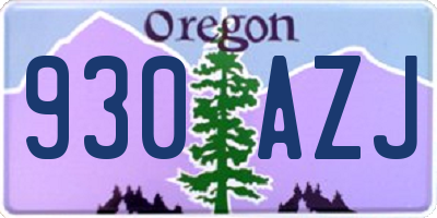 OR license plate 930AZJ