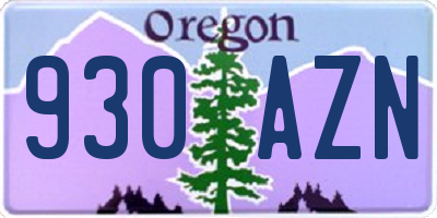 OR license plate 930AZN