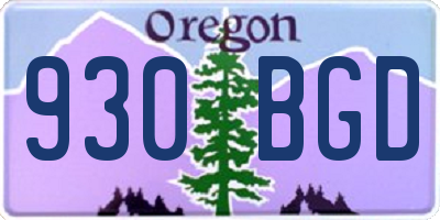 OR license plate 930BGD