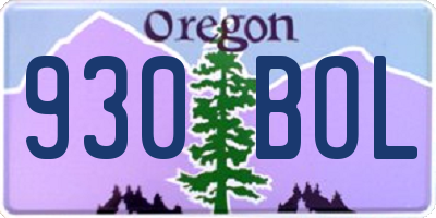 OR license plate 930BOL