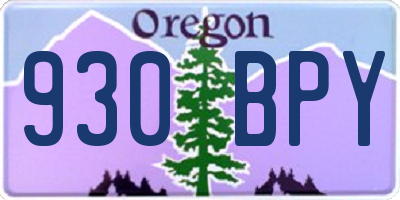 OR license plate 930BPY