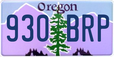 OR license plate 930BRP