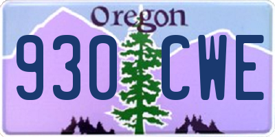 OR license plate 930CWE