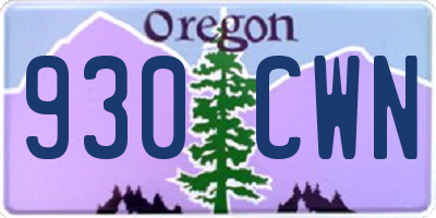 OR license plate 930CWN