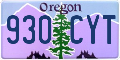 OR license plate 930CYT