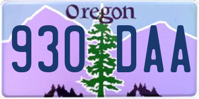 OR license plate 930DAA