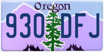 OR license plate 930DFJ