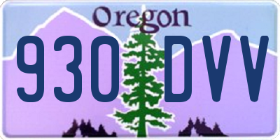 OR license plate 930DVV