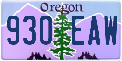 OR license plate 930EAW