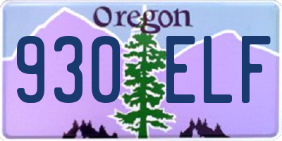 OR license plate 930ELF