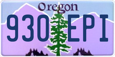 OR license plate 930EPI