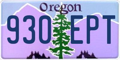 OR license plate 930EPT