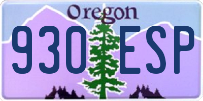 OR license plate 930ESP