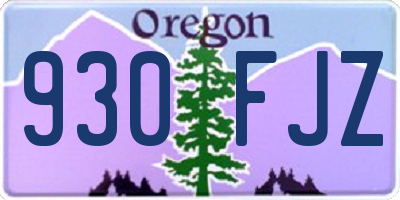 OR license plate 930FJZ