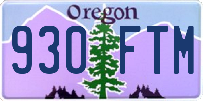 OR license plate 930FTM