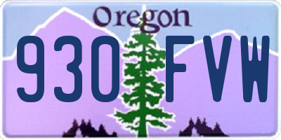 OR license plate 930FVW