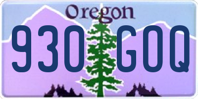 OR license plate 930GOQ