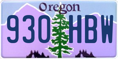 OR license plate 930HBW
