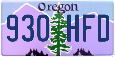 OR license plate 930HFD