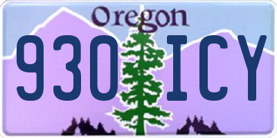 OR license plate 930ICY