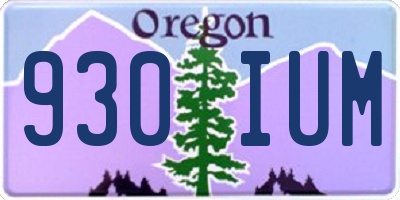 OR license plate 930IUM