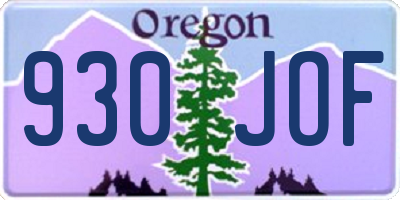 OR license plate 930JOF