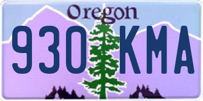 OR license plate 930KMA
