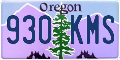 OR license plate 930KMS