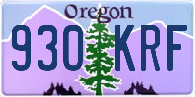 OR license plate 930KRF