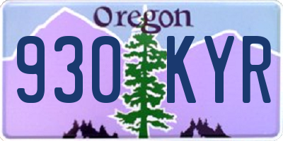 OR license plate 930KYR