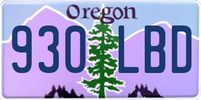 OR license plate 930LBD