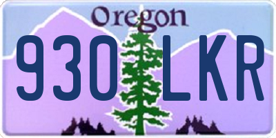 OR license plate 930LKR